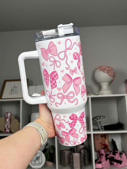 900ml Stainless Steel Travel Tumbler, Stanley Style Vacuum Insulated Mug with Handle & Straw Lid, Leakproof Coffee Cup for Hot & Cold Drinks, Car Cup Holder Friendly, Multi Color