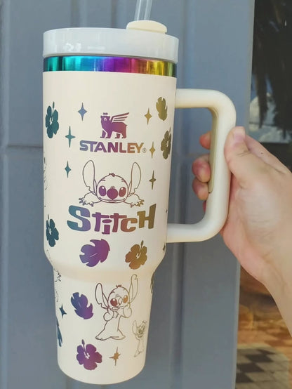 900ml Stainless Steel Travel Tumbler, Stanley Style Vacuum Insulated Mug with Handle & Straw Lid, Leakproof Coffee Cup for Hot & Cold Drinks, Car Cup Holder Friendly, Multi Color