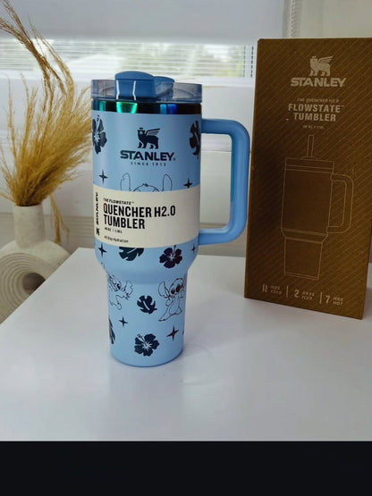 900ml Stainless Steel Travel Tumbler, Stanley Style Vacuum Insulated Mug with Handle & Straw Lid, Leakproof Coffee Cup for Hot & Cold Drinks, Car Cup Holder Friendly, Multi Color